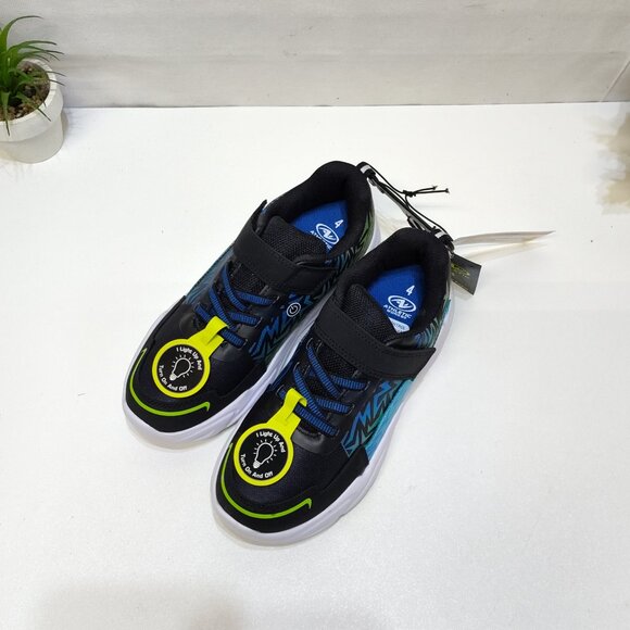Athletic Works Light-Up Sneaker Boy 4 Bungee Laces Hook Loop Strap On/Off Switch - Picture 7 of 15